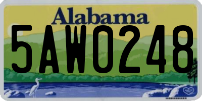 AL license plate 5AW0248