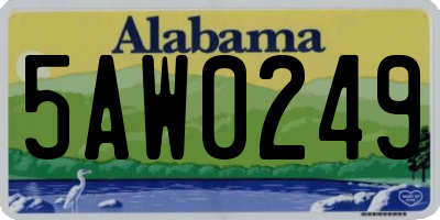AL license plate 5AW0249