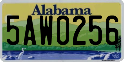 AL license plate 5AW0256