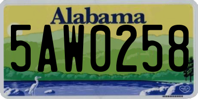 AL license plate 5AW0258