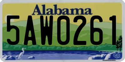 AL license plate 5AW0261