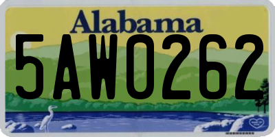 AL license plate 5AW0262