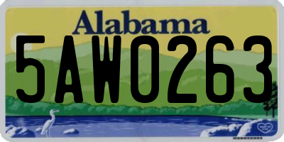 AL license plate 5AW0263