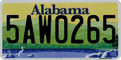 AL license plate 5AW0265