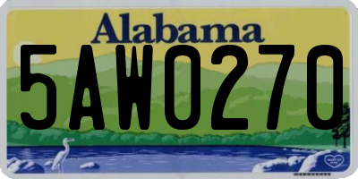 AL license plate 5AW0270