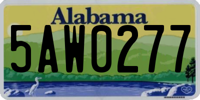 AL license plate 5AW0277