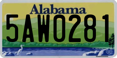 AL license plate 5AW0281