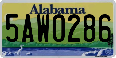 AL license plate 5AW0286