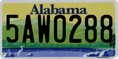 AL license plate 5AW0288