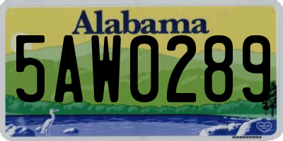 AL license plate 5AW0289