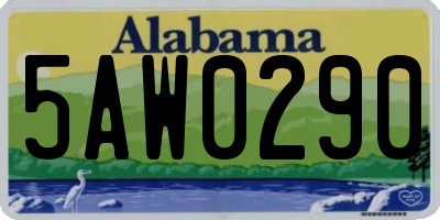 AL license plate 5AW0290