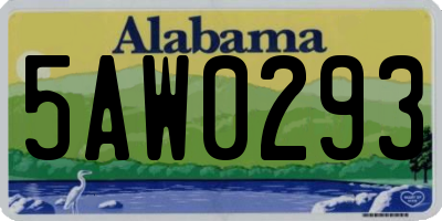AL license plate 5AW0293
