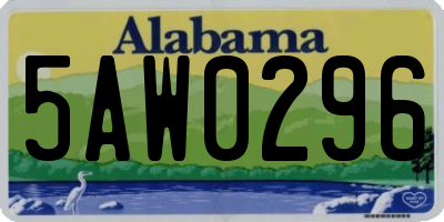AL license plate 5AW0296