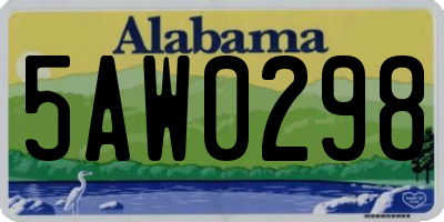AL license plate 5AW0298