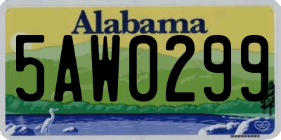 AL license plate 5AW0299