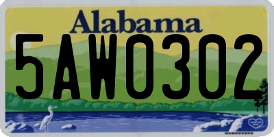 AL license plate 5AW0302