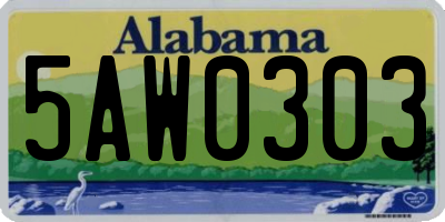 AL license plate 5AW0303