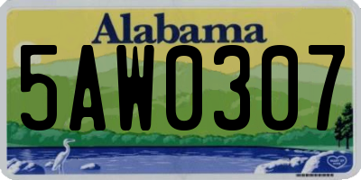 AL license plate 5AW0307