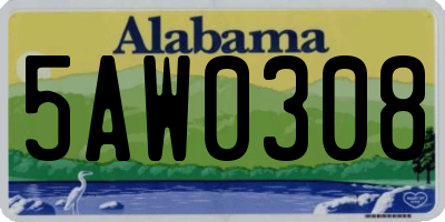 AL license plate 5AW0308