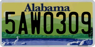AL license plate 5AW0309