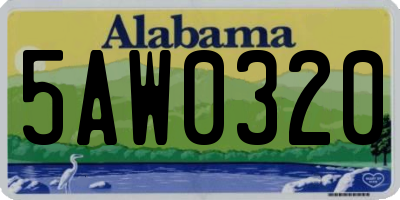 AL license plate 5AW0320