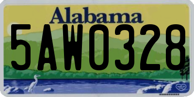 AL license plate 5AW0328