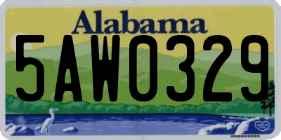 AL license plate 5AW0329