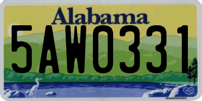 AL license plate 5AW0331