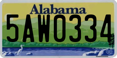 AL license plate 5AW0334