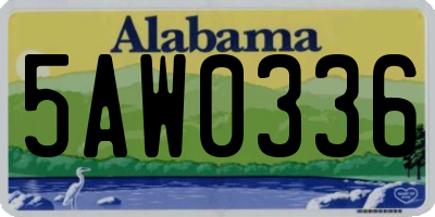 AL license plate 5AW0336