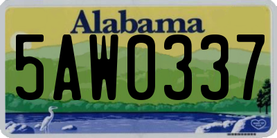 AL license plate 5AW0337