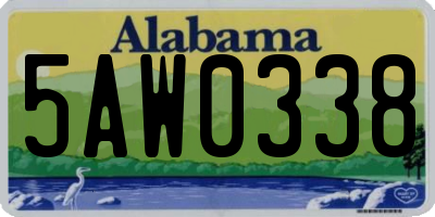 AL license plate 5AW0338