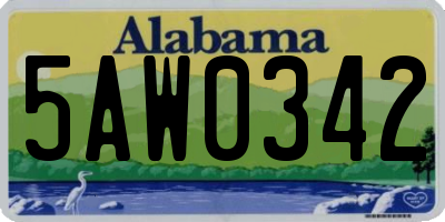 AL license plate 5AW0342