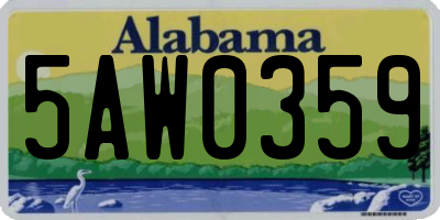 AL license plate 5AW0359