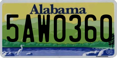 AL license plate 5AW0360