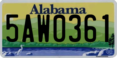 AL license plate 5AW0361