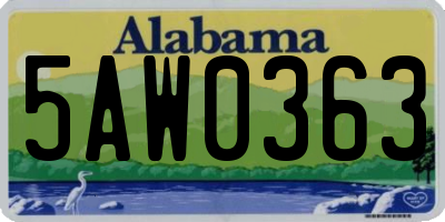 AL license plate 5AW0363
