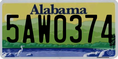 AL license plate 5AW0374