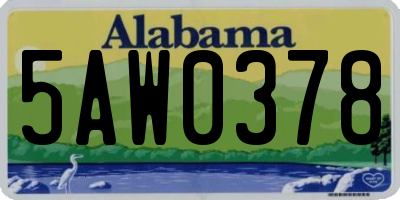 AL license plate 5AW0378