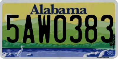 AL license plate 5AW0383