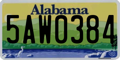 AL license plate 5AW0384