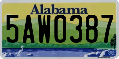 AL license plate 5AW0387
