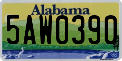 AL license plate 5AW0390