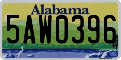 AL license plate 5AW0396