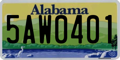 AL license plate 5AW0401