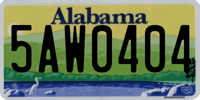 AL license plate 5AW0404