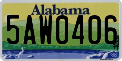 AL license plate 5AW0406