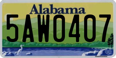 AL license plate 5AW0407