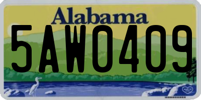 AL license plate 5AW0409