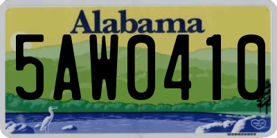 AL license plate 5AW0410